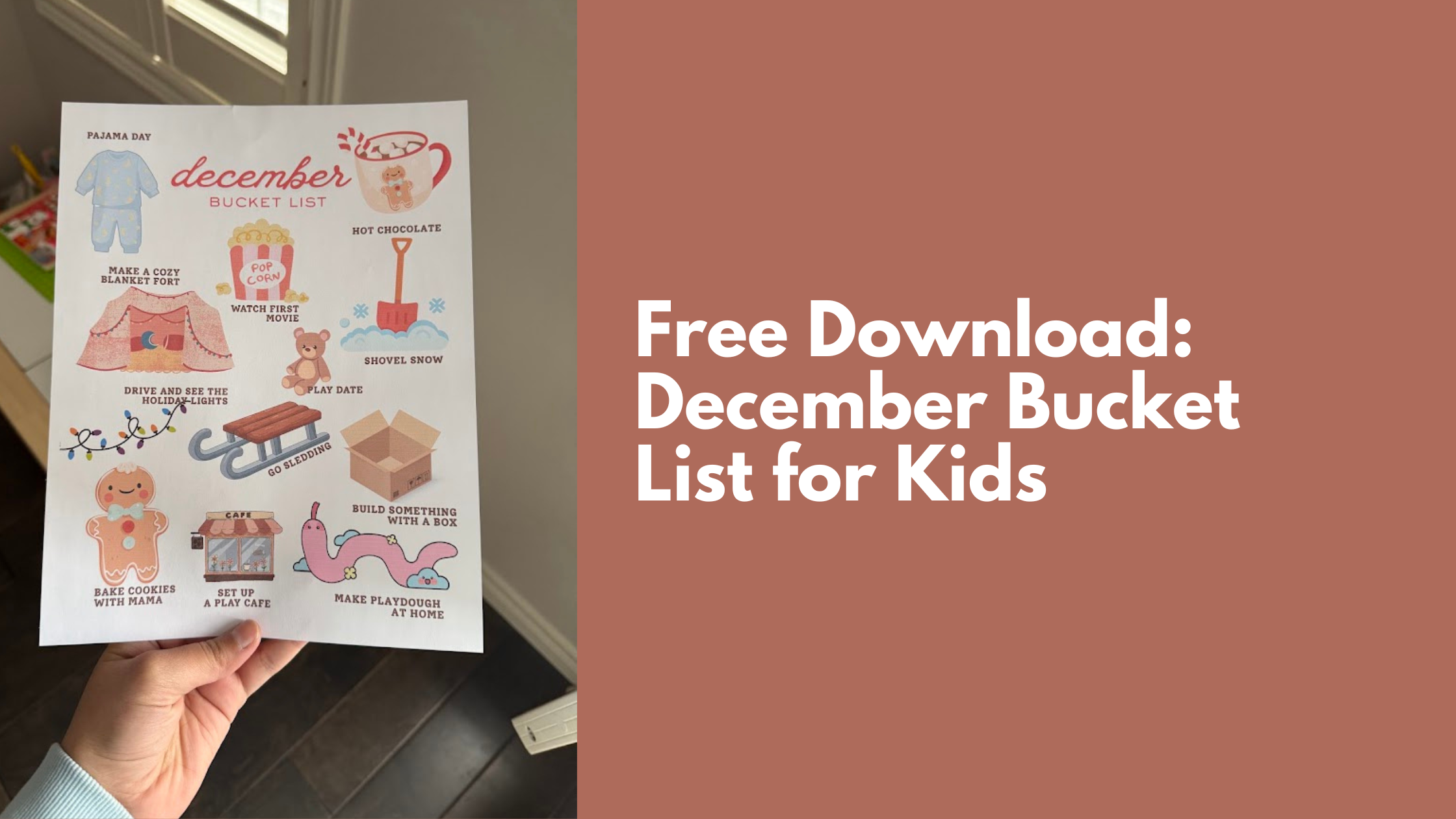 Free December Bucket List for Toddlers and Kids